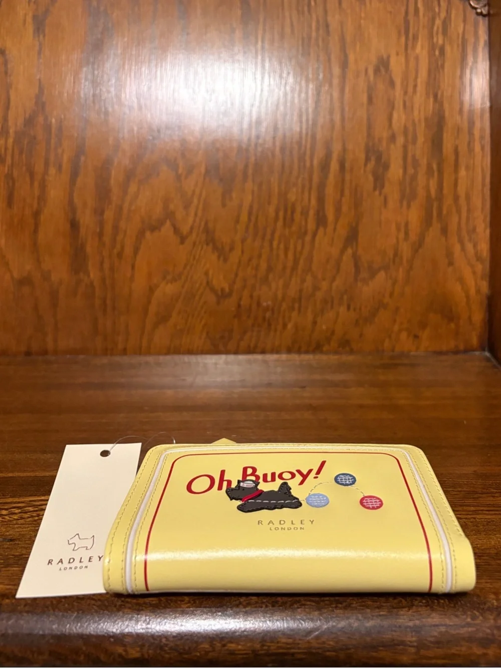 NWT-Radley London-Oh Buoy 🛟 Medium Bifold Wallet-Light Yellow-$108